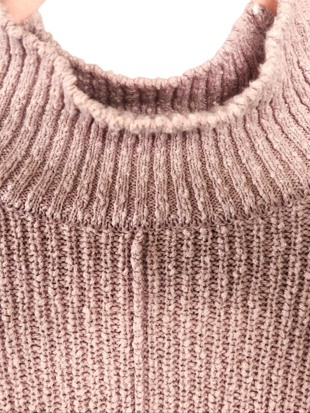 Free People Beach Coco Mockneck Pullover Sweater Burnished Lilac Front Slit LG - Picture 4 of 13
